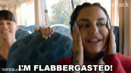 Woman On Bus Saying I'm Flabbergasted GIF