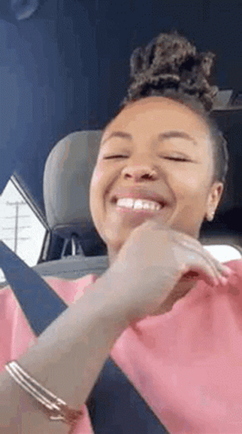 Woman On Car Lol Emoji GIF