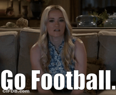 Woman On Couch Saying Go Football GIF