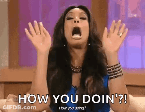 Woman On Couch Saying How You Doin GIF