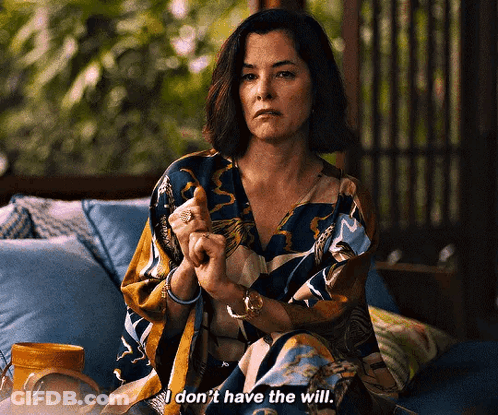 Woman On Couch Saying I Don't Have The Will GIF