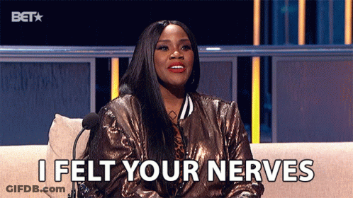 Woman On Couch Saying I Felt Your Nerves GIF