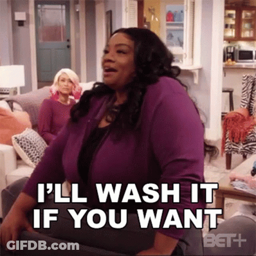 Woman On Couch Saying I'll Wash It If You Want GIF