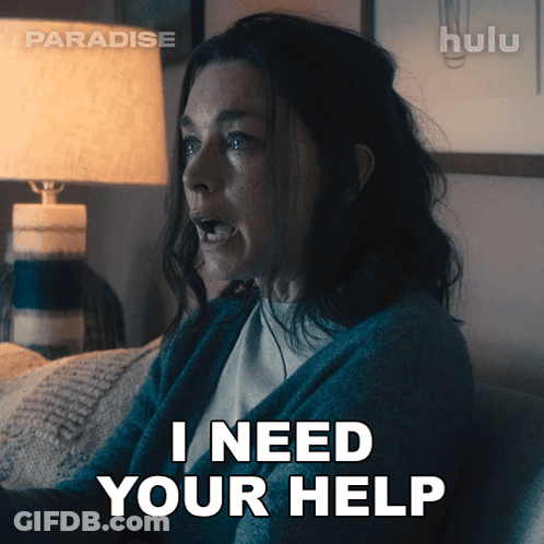 Woman On Couch Saying I Need Your Help GIF