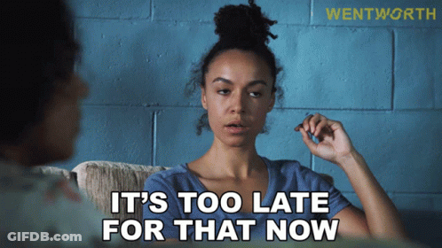 Woman On Couch Saying It's Too Late For That Now GIF