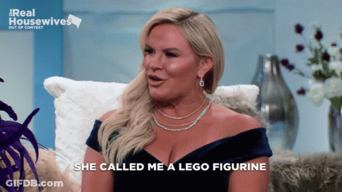 Woman On Couch Saying She Called Me A Lego Figurine GIF