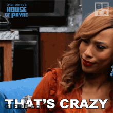 Woman On Couch Saying That's Crazy GIF