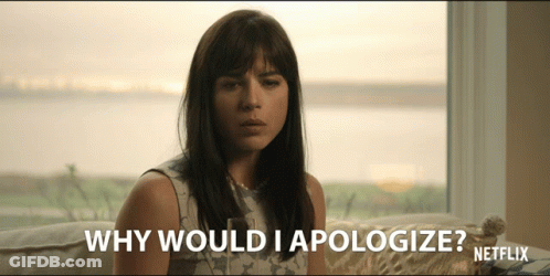 Woman On Couch Saying Why Would I Apologize GIF