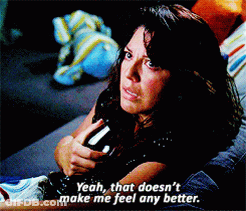 Woman On Couch Saying Yeah That Doesn't Make Me Feel Better GIF