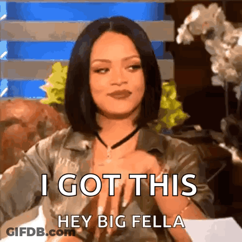 Woman On Couch Says I Got This Hey Big Fella GIF