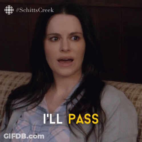 Woman On Couch Says I'll Pass GIF