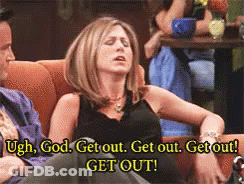 Woman On Couch With Man Says Ugh God Get Out GIF