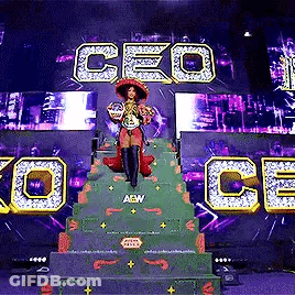 Woman On Green Staircase In Front Of CEO Screen GIF