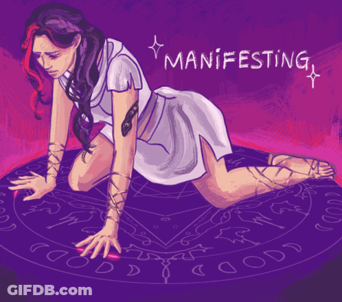 Woman On Knees Manifesting GIF