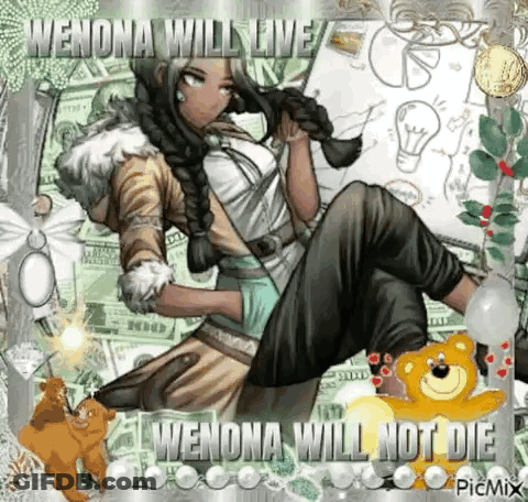 Woman On Money Pile Wenona Live Not Die GIF