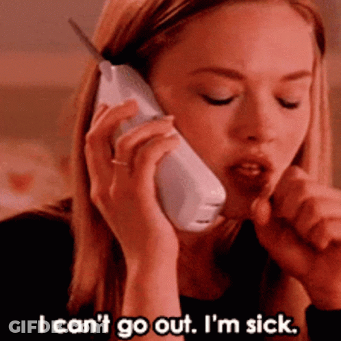 Woman On Phone I Can't Go Out I'm Sick GIF