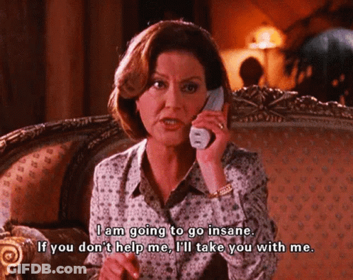 Woman On Phone Saying I'm Going Insane GIF