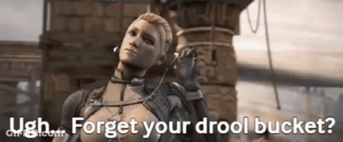 Woman On Phone Saying Ugh Forget Your Drool Bucket GIF