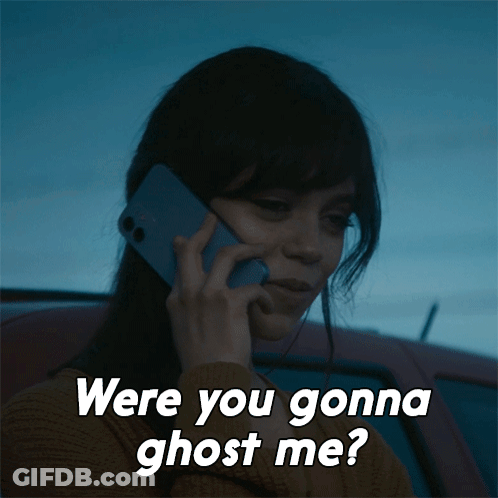 Woman On Phone Saying Were You Gonna Ghost Me GIF