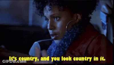 Woman On Phone Says It's Country And You Look Country In It GIF