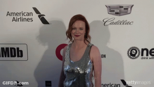 Woman On Red Carpet By American Airlines Cadillac Wall GIF