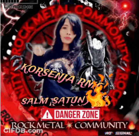 Woman On Rock Metal Community Poster GIF
