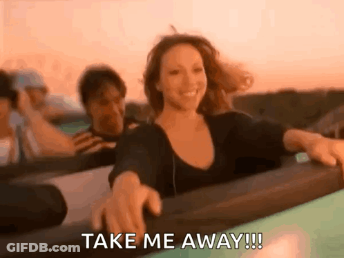 Woman On Roller Coaster Saying Take Me Away GIF