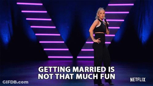 Woman On Stage Saying Getting Married Is Not That Much Fun GIF