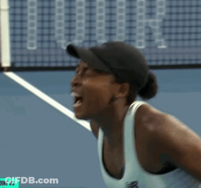 Woman On Tennis Court Number 3 GIF