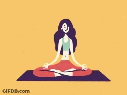 Woman On Yoga Mat Eyes Closed GIF