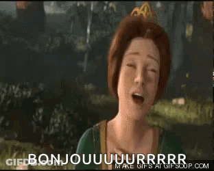 Woman Open Mouth Saying Bonjour GIF