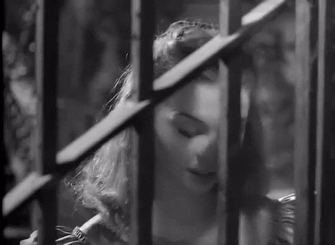 Woman Opening Gate During 40S GIF