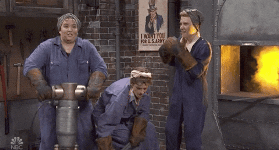 Woman Operating A Jackhammer GIF