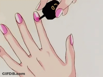 Woman Painting Nails With Pink Polish GIF