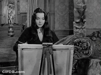 Woman Painting On Easel GIF