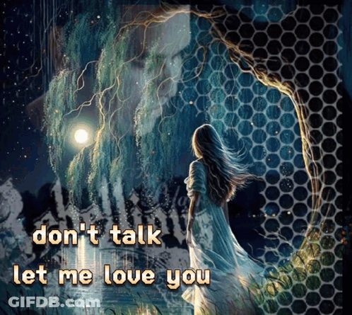Woman Painting With Do Not Talk Let Me Love You GIF
