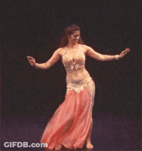 Woman Peach Belly Dance Costume GIF