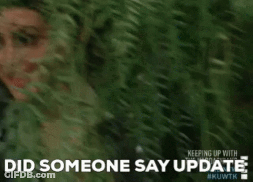 Woman Peeking From Bush Saying Did Someone Say Update GIF