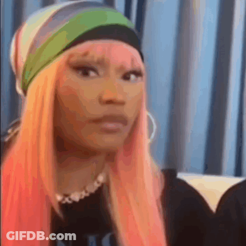 Woman Pink Hair Headband Earrings GIF