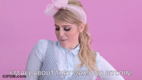 Woman Pink Headband Blue Shirt I'm All About That Wax No Bitcoin GIF