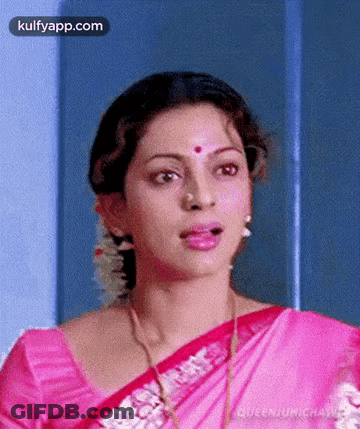 Woman Pink Saree Red Dot Forehead GIF