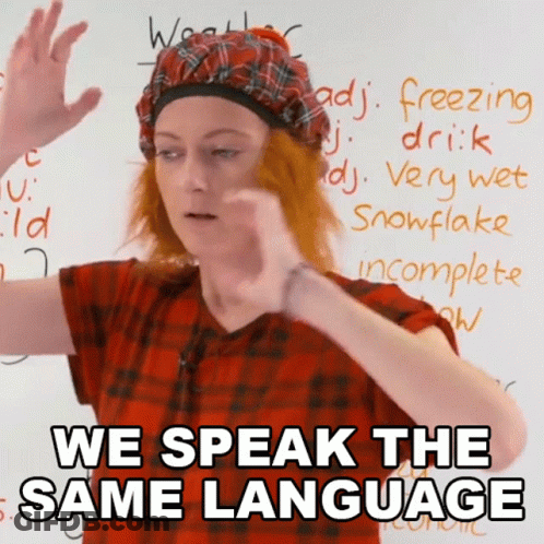 Woman Plaid Shirt Says We Speak Same Language GIF