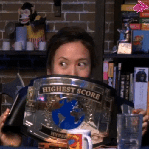 Woman Play Like A Champion To Get Highest Score GIF