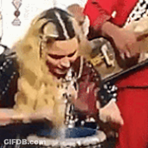 Woman Playing Drums With Man Playing Guitar GIF