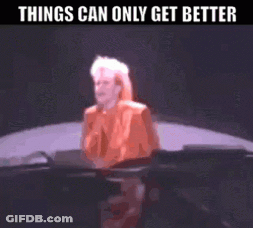 Woman Playing Piano Things Can Only Get Better GIF