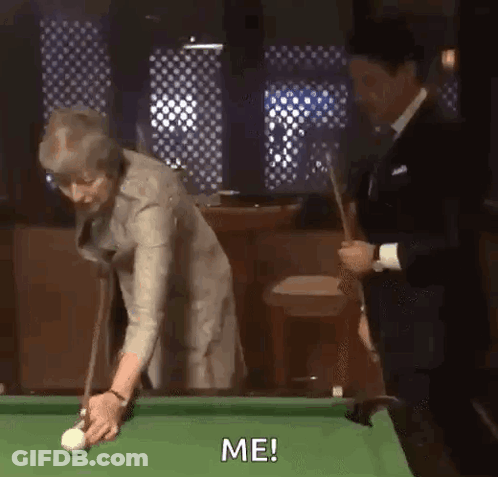 Woman Playing Pool With Man Behind GIF