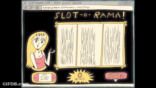 Woman Playing Slot Game GIF
