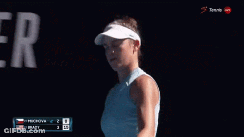 Woman Playing Tennis In Front Of I'm Better Sign GIF