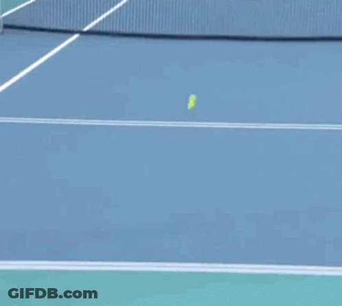 Woman Playing Tennis On Court With Itaú Advertisement GIF