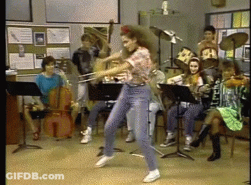 Woman Playing Violin In Front Of Band GIF